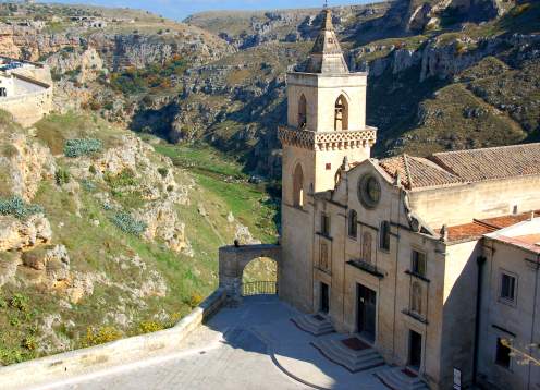 Matera church and view